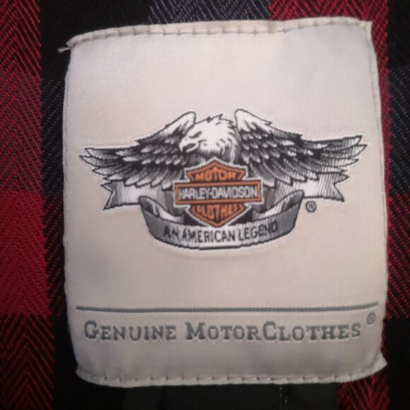 Harley-Davidson Genuine Motor Clothes Ladies Sleeveless Red Plaid Blouse - Picture 3 of 10